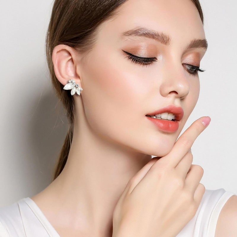Spiritlele Sparkly Rhinestone Drop Earring Dainty Faux Crystal Earring Studs for Women Wedding Prom Party - Image 2